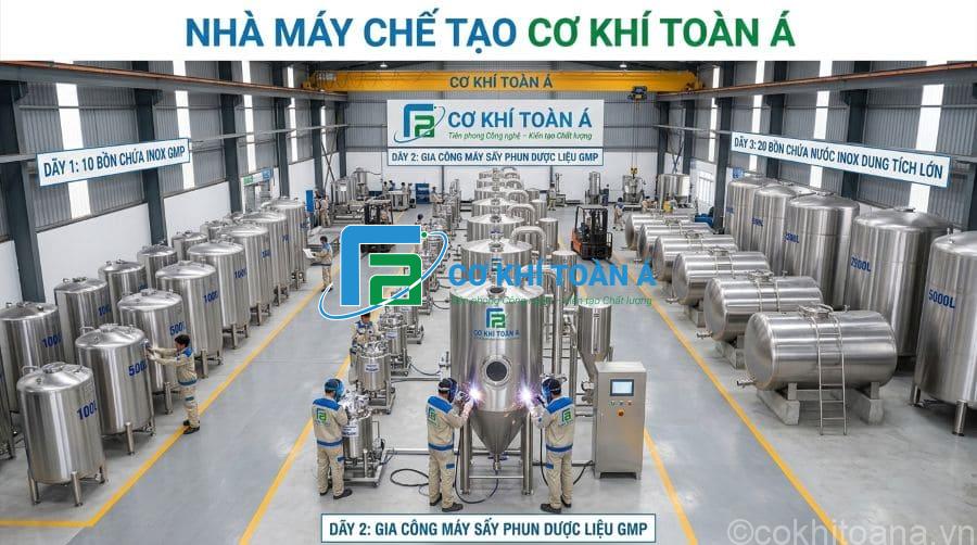nha may co khi toan a san xuat may say phun suong duoc lieu inox gmp